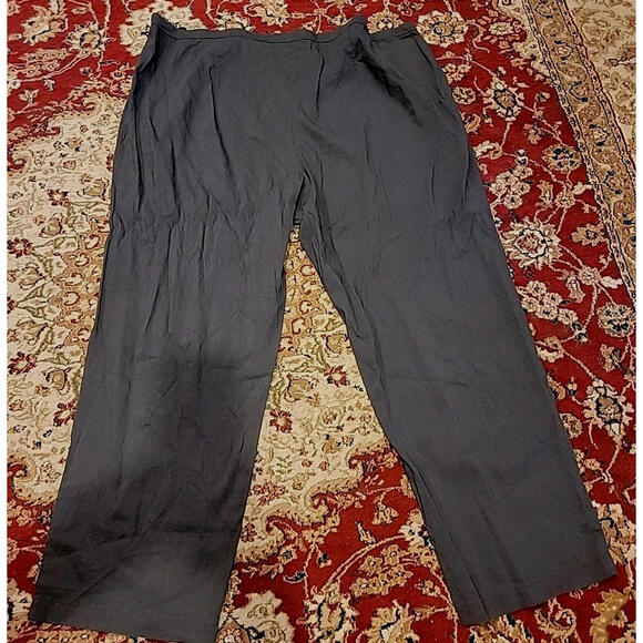 Eileen Fisher Women's Pants 24W Italian Fabric Crepe Stretch Gray Linen Blend #Z - Picture 5 of 11